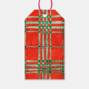ÉTIQUETTES-CADEAU ÉTIQUETTES-CADEAUX TARTAN SCOTT ROUGE