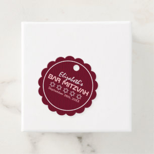Étiquettes Cadeau Étoile de David motif Bat Mitzvah