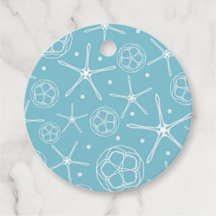 Étiquettes Cadeau Étoile de mer Perle Blanche Élégant Mariage Cadeau