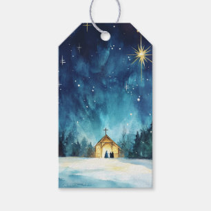 Étiquettes-cadeau Étoile de Noël radieuse sur Bethléem