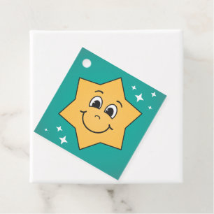 Étiquettes Cadeau étoile super rétro xmas smiley