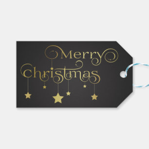 Étiquettes-cadeau Etoiles de Noël Joyeux Or Précieux