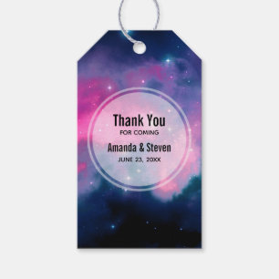 Étiquettes-cadeau Étoiles rose et bleu Galaxy Abstraites