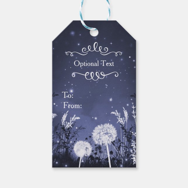 Étiquettes-cadeau Étoiles Sky Twilight Enchantées & Mariage Foliage (Devant)
