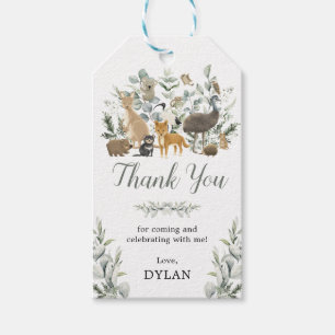 Étiquettes-cadeau Eucalyptus Animaux australiens Anniversaire Merci