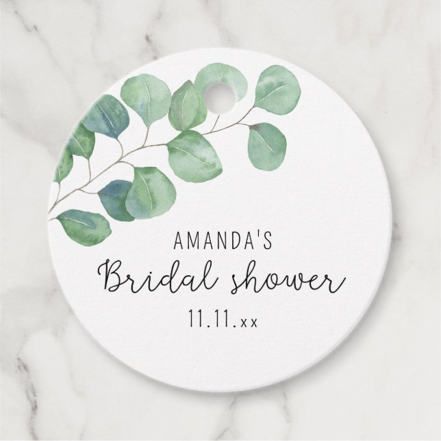 Étiquettes Cadeau Eucalyptus - Baby Shower  (Devant)