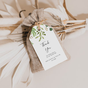 Étiquettes-cadeau Eucalyptus Brown simple Merci Mariage Floral