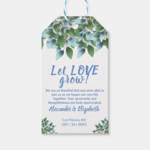 Étiquettes-cadeau Eucalyptus Laisser L'Amour Cultiver Le Mariage Fav