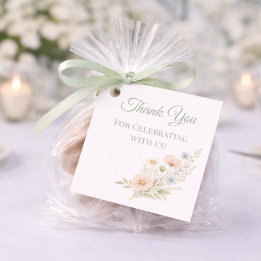 Étiquettes Cadeau Événement Invité Jardin de Fleurs Sauvages Remerci