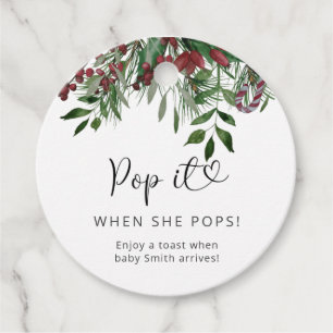 Étiquettes Cadeau Evergreen Pop it quand elle éclate Baby Shower