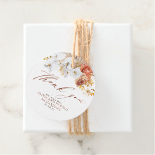 Étiquettes Cadeau Exotique Terracotta Floral Élégant Bohème Merci
