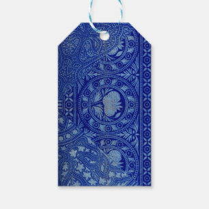 Étiquettes-cadeau EXQUISE impression victorienne bleue