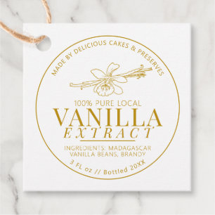 Étiquettes Cadeau Extrait de vanille fleur dessin produit jaune