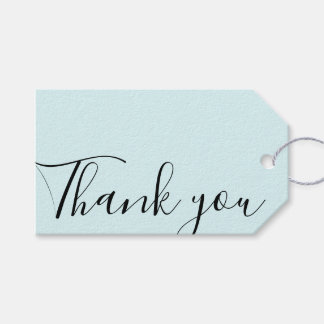 Étiquettes-cadeau Fabriqué à la main merci minimaliste bleu moderne 