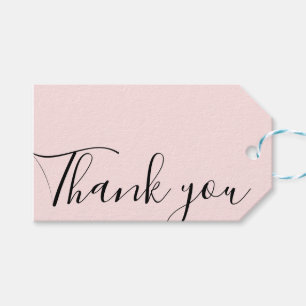 Étiquettes-cadeau Fabriqué à la main merci minimaliste moderne rose 