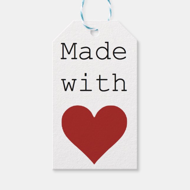 Étiquettes-cadeau Fabriqué avec amour (Devant)