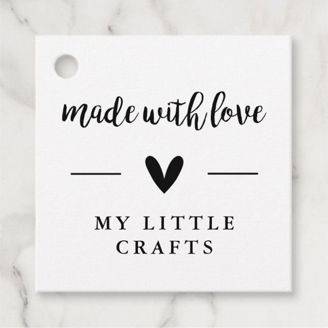 Étiquettes Cadeau Fabriqué Avec Amour, L'Artisanat (Devant)