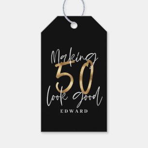 Étiquettes-cadeau Faire paraître 50 ans en or merci