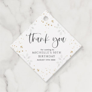 Étiquettes Cadeau Faire paraître 50 bon Merci botanique Anniversaire