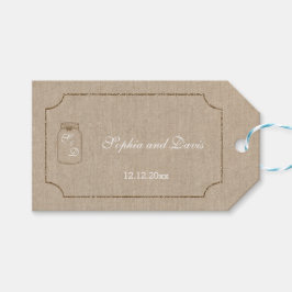Étiquettes-cadeau Faire-part de mariage | Mason Jar Linen