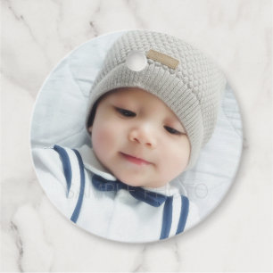 Étiquettes Cadeau Faire-part de naissance avec photo de nouveau-né p