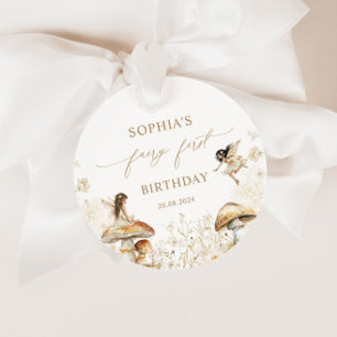 Étiquettes Cadeau Fairy First Birthday Boho Favoriser Tags