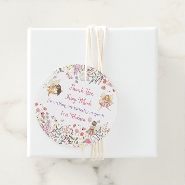 Étiquettes Cadeau Fairy Garden Boho Fleur sauvage (En situation)