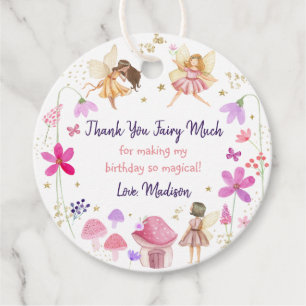 Étiquettes Cadeau Fairy Garden Floral Anniversaire