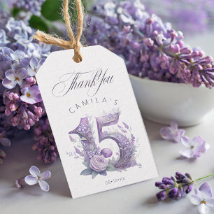 Étiquettes-cadeau Fairytale Garden Quinceanera Lavande/Lilac ID1030