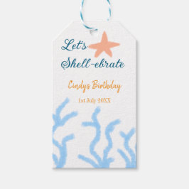 Étiquettes-cadeau Faisons la fête sous l'anniversaire bleu marine