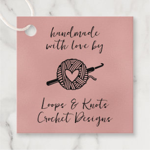 Étiquettes Cadeau Fait à la main avec amour carré