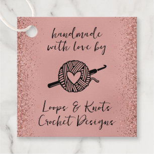 Étiquettes Cadeau Fait à la main avec amour carré