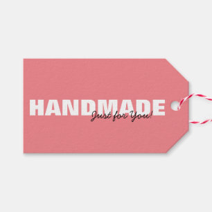 Étiquettes-cadeau Faite à la main rose moderne juste pour vous accro