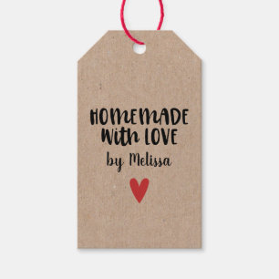 Étiquettes-cadeau Faits Maison Avec Amour Kraft Personnalisés