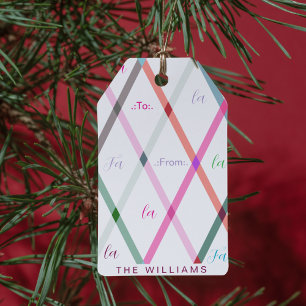 Étiquettes-cadeau Falala de et de À damiers Noël Motif