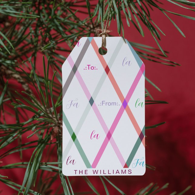 Étiquettes-cadeau Falala de et de À damiers Noël Motif (Créateur téléchargé)