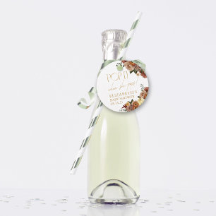 Étiquettes Cadeau Fall In Love Automne Baby shower Floral Champagne