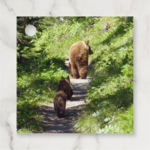 Étiquettes Cadeau Famille d'ours Brown