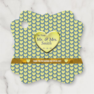 Étiquettes Cadeau Fancy Carré Mariage Merci de coeur