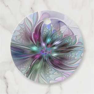 Étiquettes Cadeau Fantaisie Abstraite Moderne Fleur Personnalisée Co