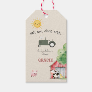 Étiquettes-cadeau Farm and Animals Birthday 