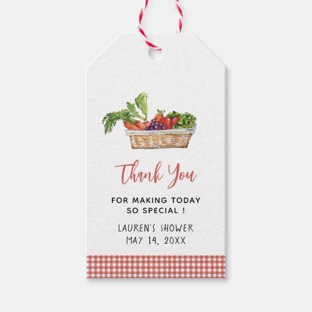 Étiquettes-cadeau Farmers marché Bridal shower Favoriser Tags (Devant)