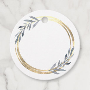 Étiquettes Cadeau faux cercle de feuille des deux côtés