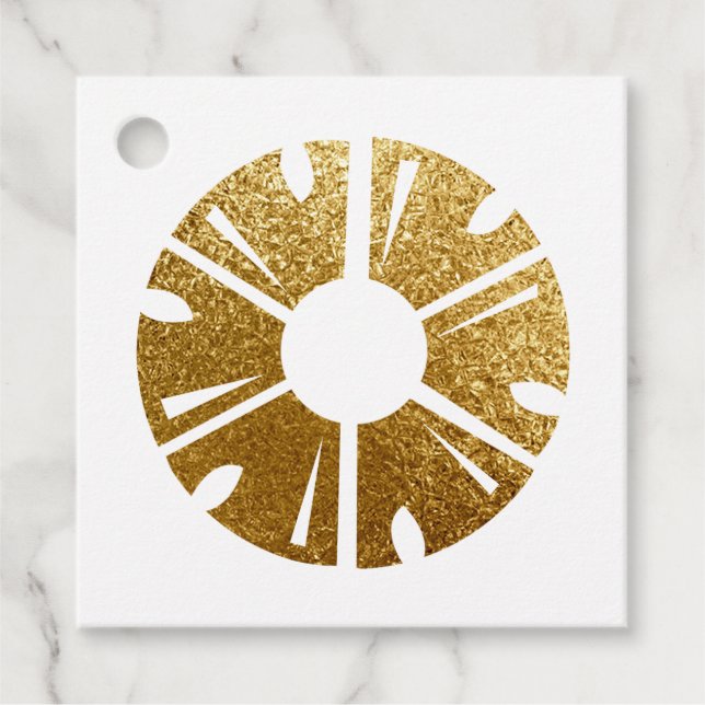 Étiquettes Cadeau Faux Gold Foil Pineapper Event Planner (Devant)