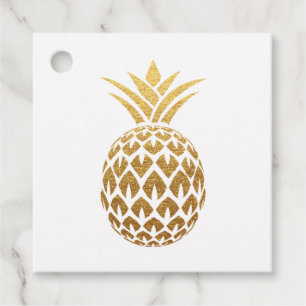 Étiquettes Cadeau Faux Gold Foil Pineapper Event Planner