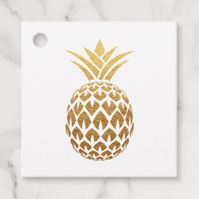 Étiquettes Cadeau Faux Gold Foil Pineapper Event Planner (Devant)