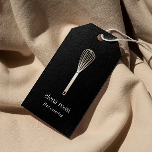 Étiquettes-cadeau Faux Gold Whisk Chef Restauration Boulangerie Ha