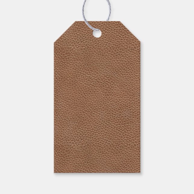 Étiquettes-cadeau Faux leather natural brown (Devant)