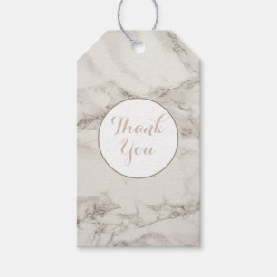 Étiquettes-cadeau Faux Marbre Albâtre Taupe Tan Merci moderne