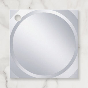 Étiquettes Cadeau Faux métalliques Silver Blank Moderne Élégant Modè